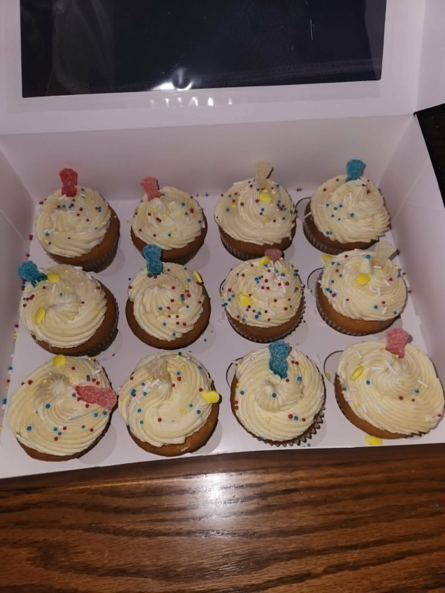 Creative custom cupcakes with decorative toppings